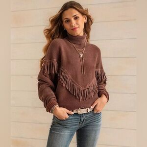 Turtleneck Fringe Sweater
STERLING & STITCH